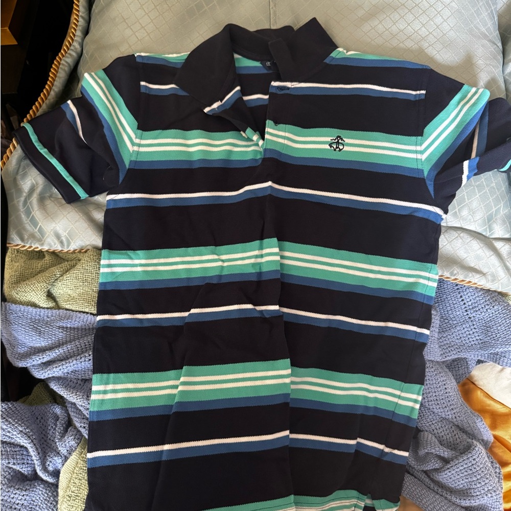 Brooks Brothers Navy Striped Polo